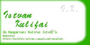 istvan kulifai business card